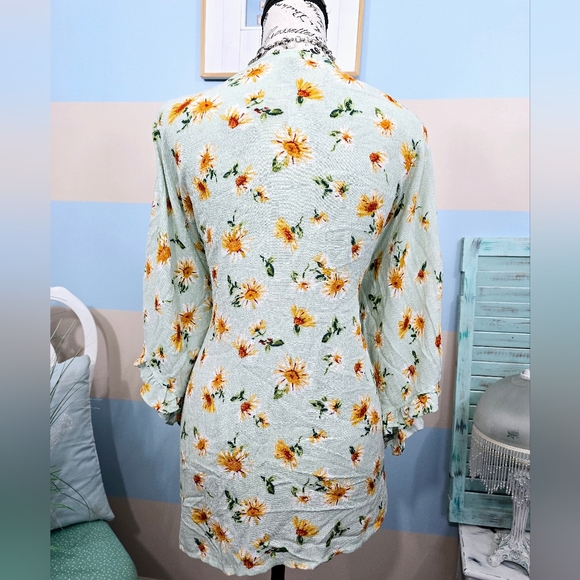NWT Maurices Mint Green Daisy Kimono - Picture 6 of 11